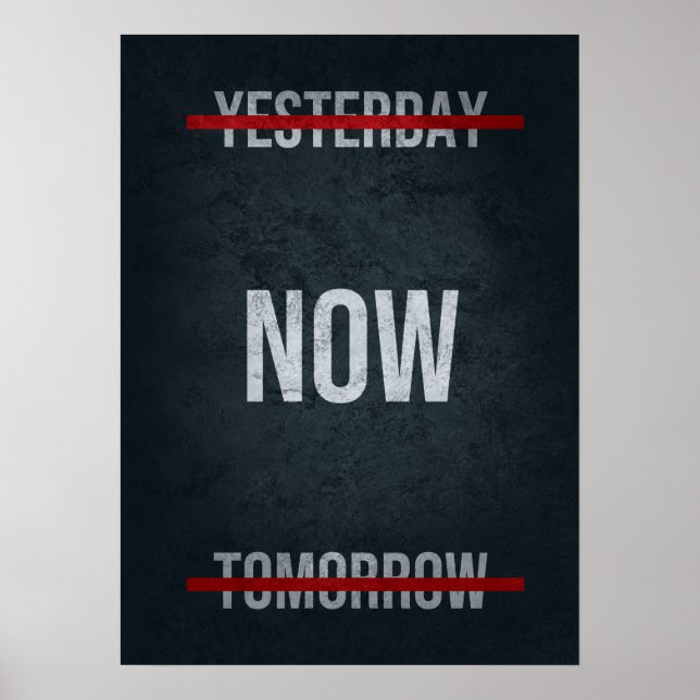 Gestern und morgen - Motivierend Poster (Vorne)