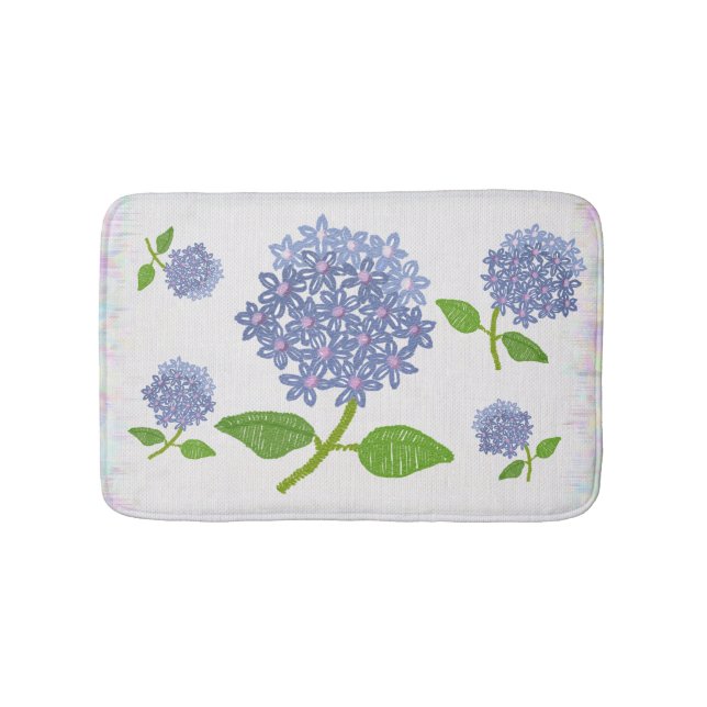 Gestickte Hortensie Badematte (Vorderseite)
