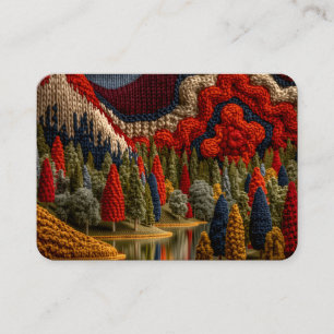Gestickte Landschaft mit Textur – Lebendiger Wald Visitenkarte