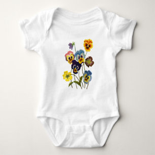 Gestickte Parade des Stiefmütterchens Baby Strampler