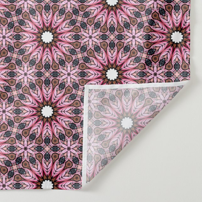 Gestickte rosa Feder Boho  Wandteppich (Detail)