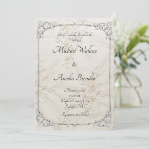 Gestickte Spitzen-Hochzeit-Save-the-Date-Karte Save The Date