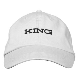 Gestickte weiße Hüte Mützen King Text