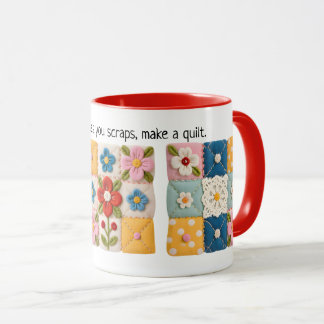 Gestickter Blumen-Patchwork-Quilt-Becher Tasse