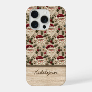 Gesticktes 3D-Santa-Handyhülle | Personalisiert iPhone 15 Pro Hülle