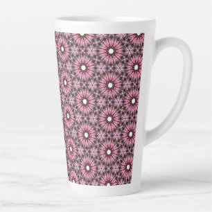 Gesticktes rosa Feder Boho Milchtasse