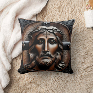 Gestiegene Befreiung Jesu mit Kreuzungen Hintergru Kissen