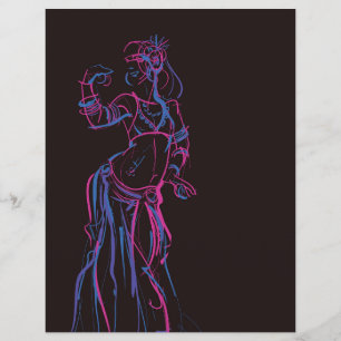 Gestikskizzenzeichnung Tribal-Fusion-Bauchtänzerin Flyer