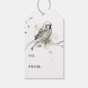 Gestische Vogel-Studie Geschenkanhänger