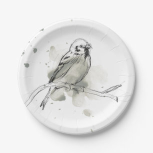 Gestische Vogel-Studie Pappteller