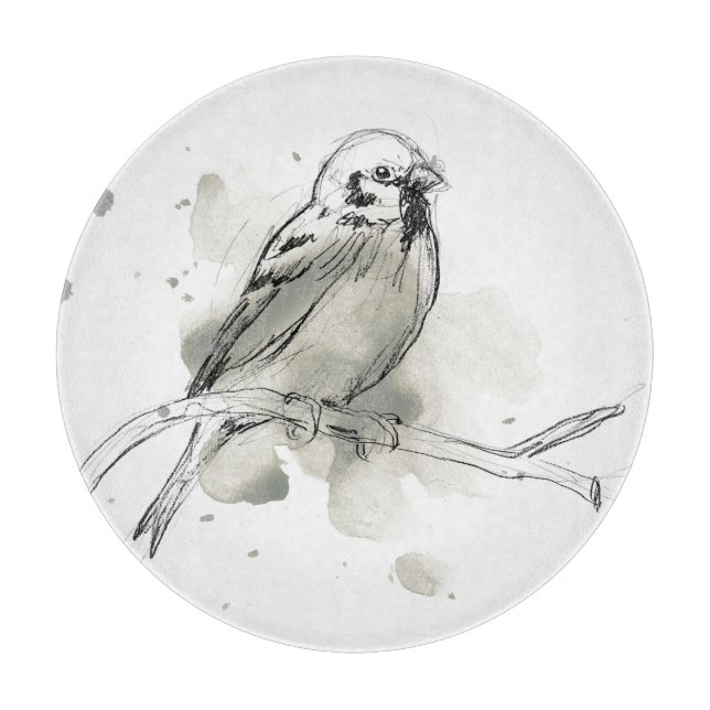 Gestische Vogel-Studie Schneidebrett (Vorderseite)