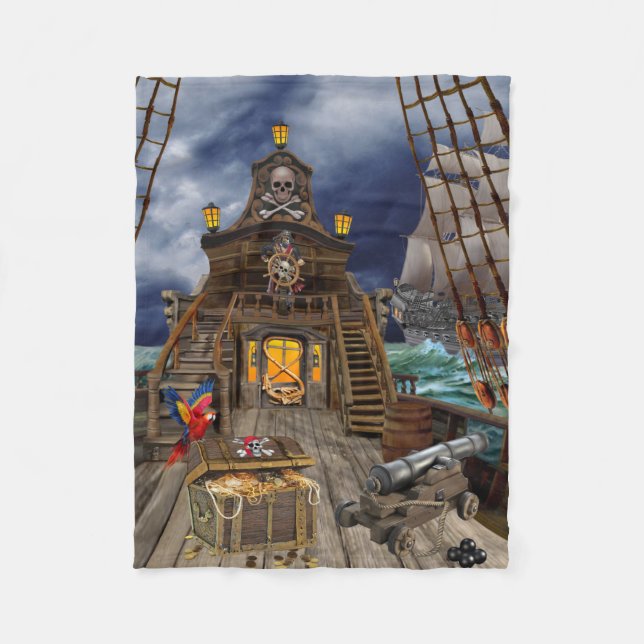 GESTOHLENER PIRATENSCHATZ FLEECEDECKE (Vorderseite)