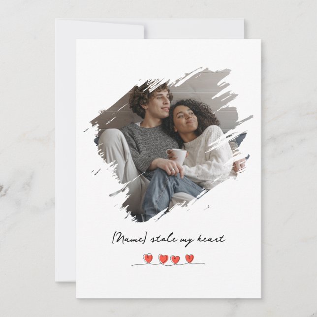 Gestohlenes Herz Valentinstag Foto Personalized Feiertagskarte (Vorderseite)