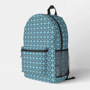 Gestörtes geometrisches Blumenmedaillon-Muster Bedruckter Rucksack