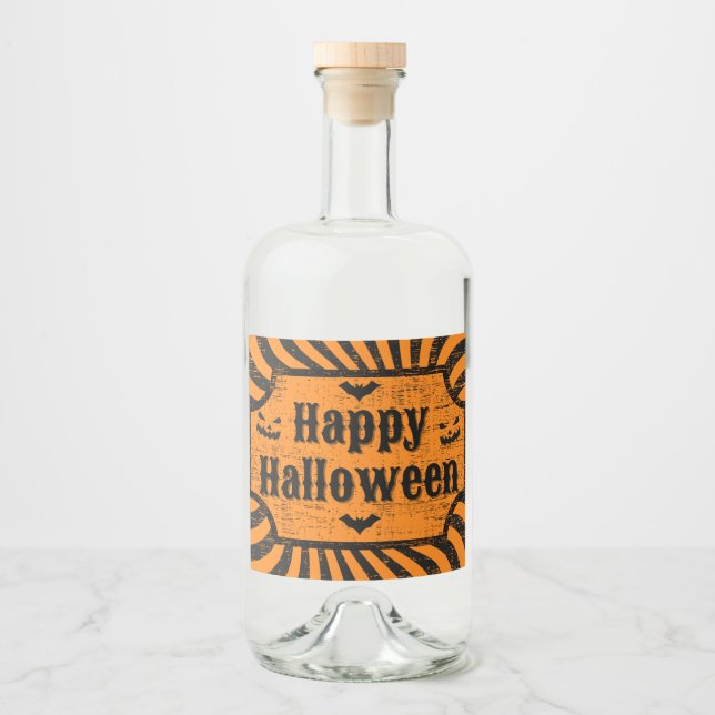 gestörtes Halloween Alkoholflaschenetikett (Vorderseite)