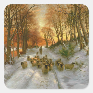 gestrahlt mit Abend-Stunden-Punkten Quadratischer Aufkleber