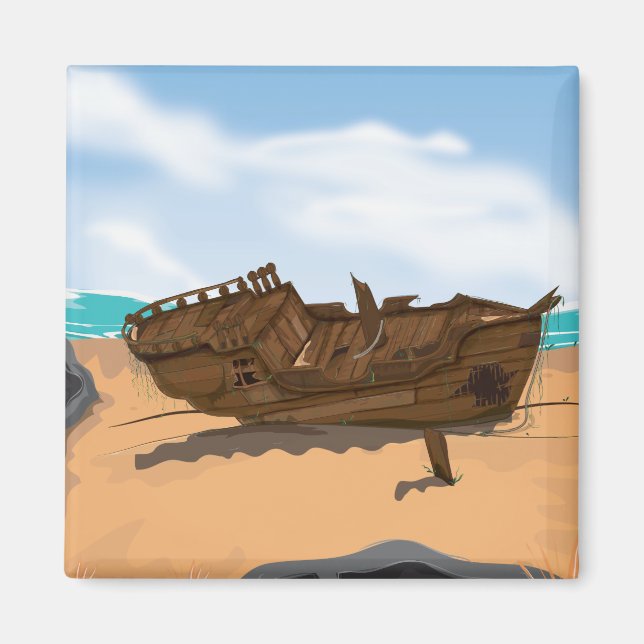 Gestrandetes Schiffswrack Magnet (Vorne)