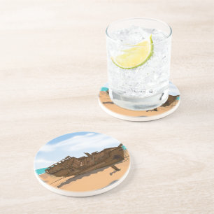 Gestrandetes Schiffswrack Untersetzer