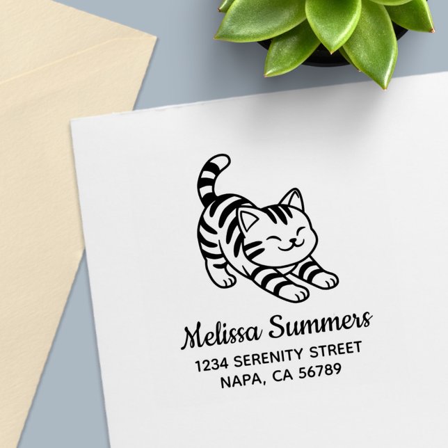 Gestreckte getigerte Katze Adresse Permastempel (Von Creator hochgeladen)