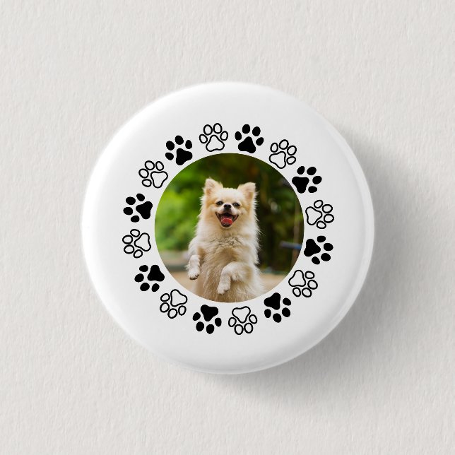 Gestreifbarer Hundeportrait Button (Vorderseite)