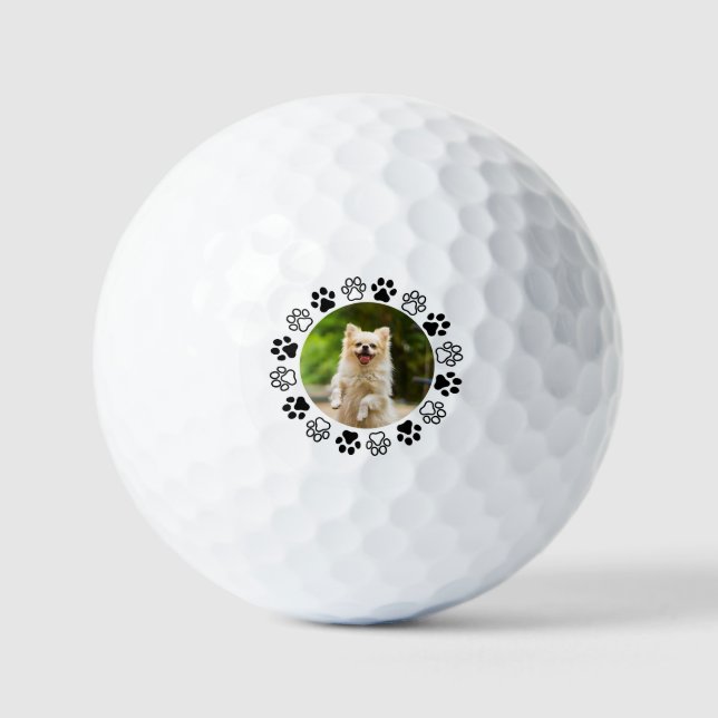 Gestreifbarer Hundeportrait Golfball (Vorderseite)