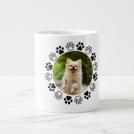 Gestreifbarer Hundeportrait Jumbo-Tasse