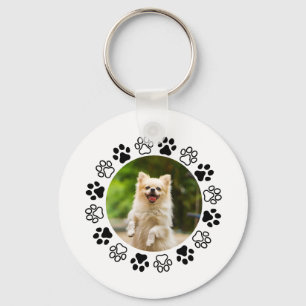 Gestreifbarer Hundeportrait Schlüsselanhänger