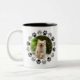 Gestreifbarer Hundeportrait Zweifarbige Tasse
