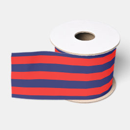 Gestreift (Marine-Blau u. Rot) Ripsband