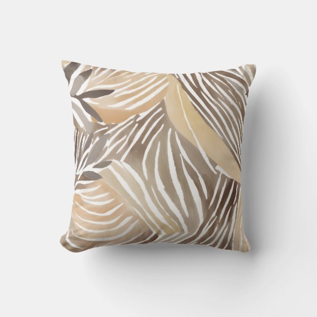 Gestreift Modern Neutral Beige Einfach Kissen (Vorderseite)
