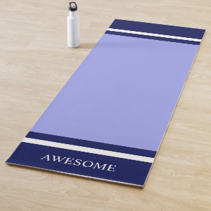 Gestreift Navy Blau & Weiß auf Hellblau Yogamatte