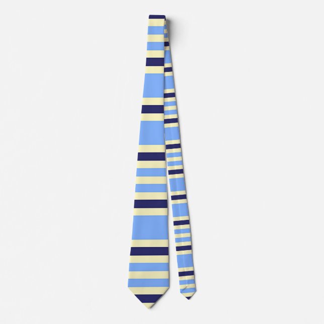 GESTREIFT NAVYBLAU UND HIMMELBLAU KRAWATTE (Vorderseite)