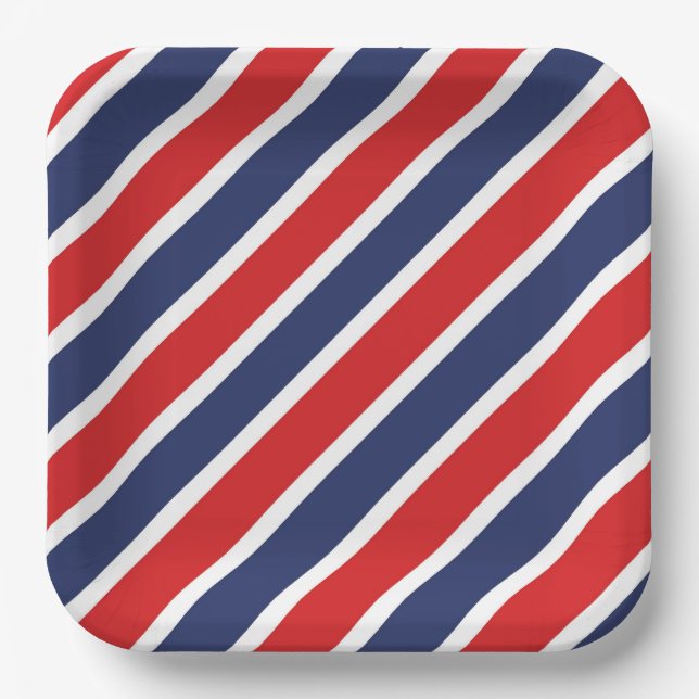 Gestreift Pappteller (Vorderseite)