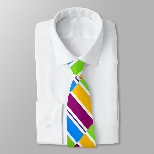 Gestreift Regenbogenfarben Krawatte (Gebunden)