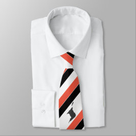 Gestreift Rot Weiß Schwarz mit Trinidad-Karte auf  Krawatte