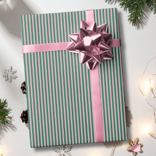 Gestreift Smaragdgrün Roségold Weihnachten Holiday Geschenkpapier