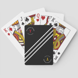 gestreift und mit Monogramm Spielkarten