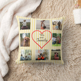 Gestreift We Are Family Herz 8 Foto-Collage Kissen