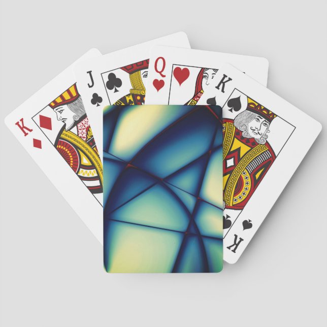 Gestreifte Ausschnitte, blau bis "Avocado Creme" Spielkarten (Rückseite)