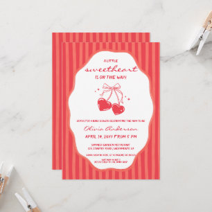 Gestreifte Baby-Party Little Sweetheart Einladung