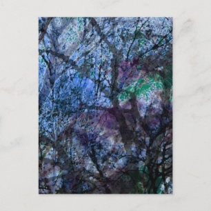 Gestreifte Bäume bei Twilight Postkarte