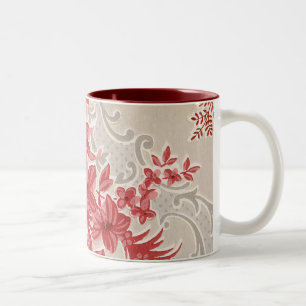 Gestreifte Blumen Vintagemuster Tapete Zweifarbige Tasse