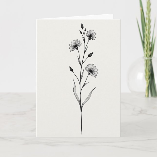 Gestreifte Blumendesign-Karte Karte (Vorderseite)
