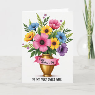 Gestreifte Blumenvase Karte