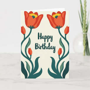 Gestreifte Blüten-Design-Karte Karte