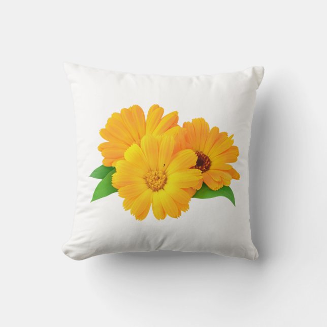Gestreifte Calendula-Blume Kissen (Vorderseite)