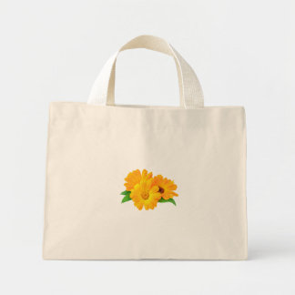 Gestreifte Calendula-Blume Mini Stoffbeutel
