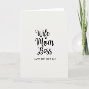 Gestreifte Ehefrau Mama Chef Karte