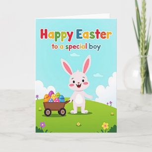 Gestreifte Eier Kaninchen Karren Karte