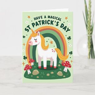 Gestreifte Einhorn-Magie-Tag-Karte Karte